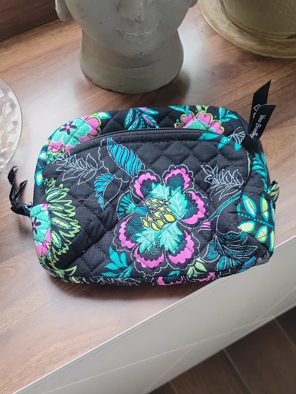 Vera Bradley Quilted "Island Garden" Floral Cosmetic Pouch